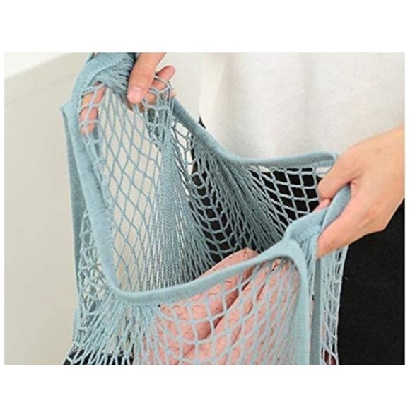 NEW Mesh French Market Style Long Handle Shopping Bag - Picture 9 of 16